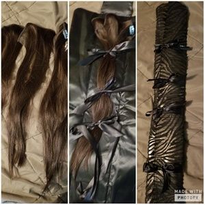 Human hair clip in extensions